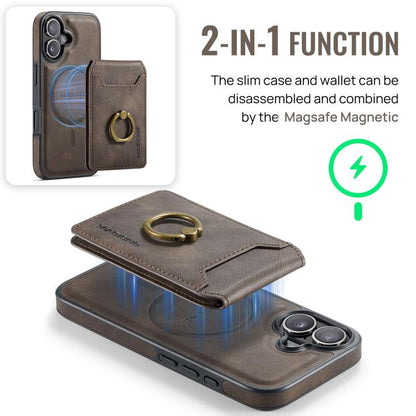 For iPhone 17 MAGKING K1 MagSafe Detachable Wallet RFID Back Cover Phone Case(Coffee) - iPhone 17 Cases by MAGKING | Online Shopping UK | buy2fix