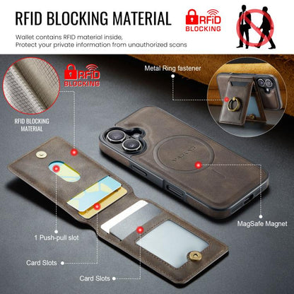 For iPhone 17 MAGKING K1 MagSafe Detachable Wallet RFID Back Cover Phone Case(Coffee) - iPhone 17 Cases by MAGKING | Online Shopping UK | buy2fix