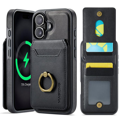 For iPhone 17 MAGKING K1 MagSafe Detachable Wallet RFID Back Cover Phone Case(Black) - iPhone 17 Cases by MAGKING | Online Shopping UK | buy2fix