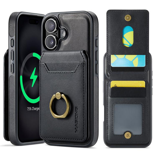 For iPhone 17 MAGKING K1 MagSafe Detachable Wallet RFID Back Cover Phone Case(Black) - iPhone 17 Cases by MAGKING | Online Shopping UK | buy2fix