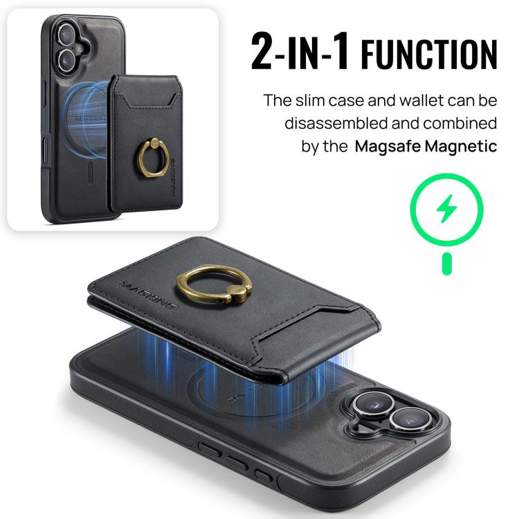 For iPhone 17 MAGKING K1 MagSafe Detachable Wallet RFID Back Cover Phone Case(Black) - iPhone 17 Cases by MAGKING | Online Shopping UK | buy2fix