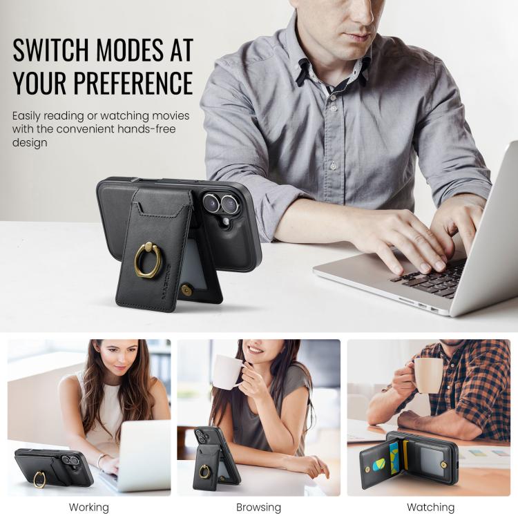 For iPhone 17 MAGKING K1 MagSafe Detachable Wallet RFID Back Cover Phone Case(Black) - iPhone 17 Cases by MAGKING | Online Shopping UK | buy2fix