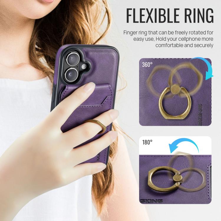 For iPhone 17 MAGKING K1 MagSafe Detachable Wallet RFID Back Cover Phone Case(Purple) - iPhone 17 Cases by MAGKING | Online Shopping UK | buy2fix