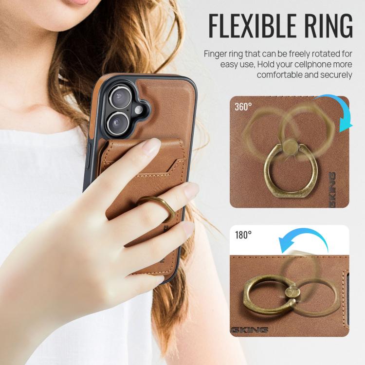 For iPhone 17 MAGKING K1 MagSafe Detachable Wallet RFID Back Cover Phone Case(Brown) - iPhone 17 Cases by MAGKING | Online Shopping UK | buy2fix