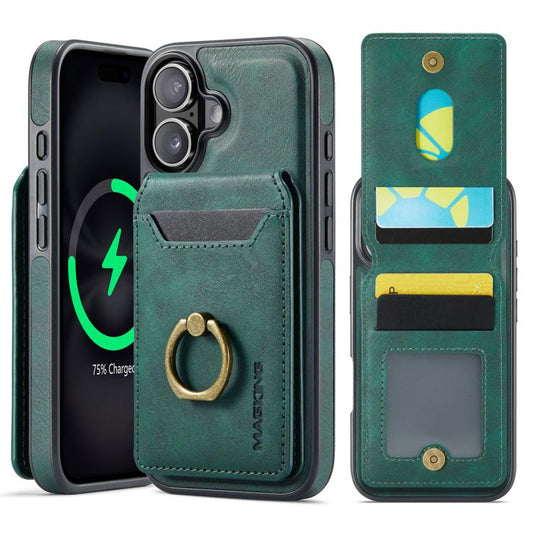 For iPhone 17 MAGKING K1 MagSafe Detachable Wallet RFID Back Cover Phone Case(Green) - iPhone 17 Cases by MAGKING | Online Shopping UK | buy2fix