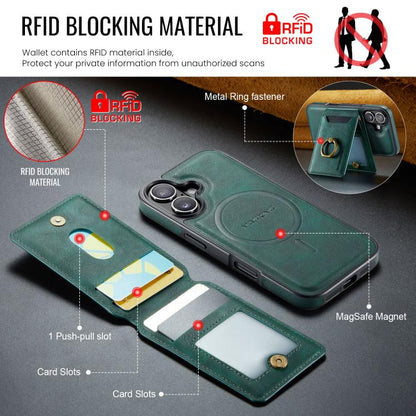 For iPhone 17 MAGKING K1 MagSafe Detachable Wallet RFID Back Cover Phone Case(Green) - iPhone 17 Cases by MAGKING | Online Shopping UK | buy2fix
