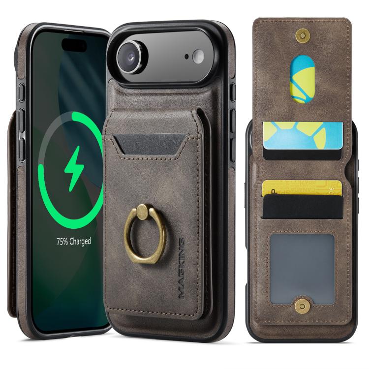 For iPhone Air MAGKING K1 MagSafe Detachable Wallet RFID Back Cover Phone Case(Coffee) - iPhone Air Cases by MAGKING | Online Shopping UK | buy2fix
