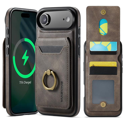 For iPhone Air MAGKING K1 MagSafe Detachable Wallet RFID Back Cover Phone Case(Coffee) - iPhone Air Cases by MAGKING | Online Shopping UK | buy2fix