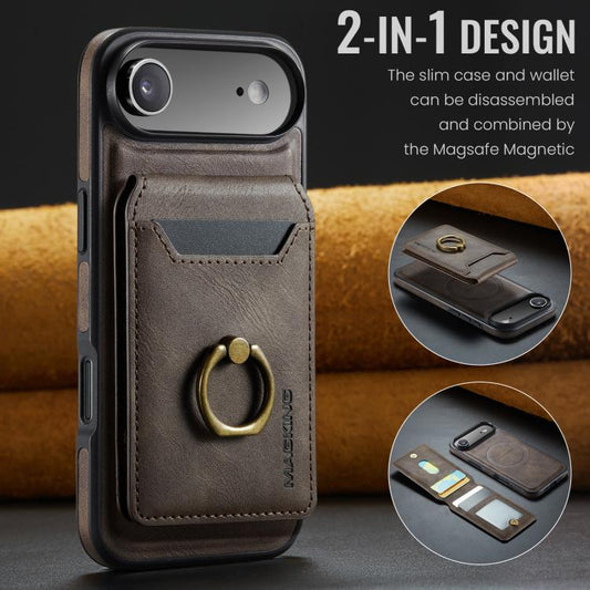 For iPhone Air MAGKING K1 MagSafe Detachable Wallet RFID Back Cover Phone Case(Coffee) - iPhone Air Cases by MAGKING | Online Shopping UK | buy2fix
