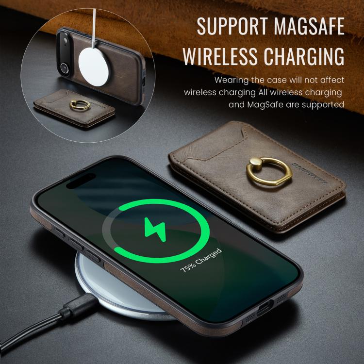 For iPhone Air MAGKING K1 MagSafe Detachable Wallet RFID Back Cover Phone Case(Coffee) - iPhone Air Cases by MAGKING | Online Shopping UK | buy2fix