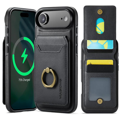 For iPhone Air MAGKING K1 MagSafe Detachable Wallet RFID Back Cover Phone Case(Black) - iPhone Air Cases by MAGKING | Online Shopping UK | buy2fix