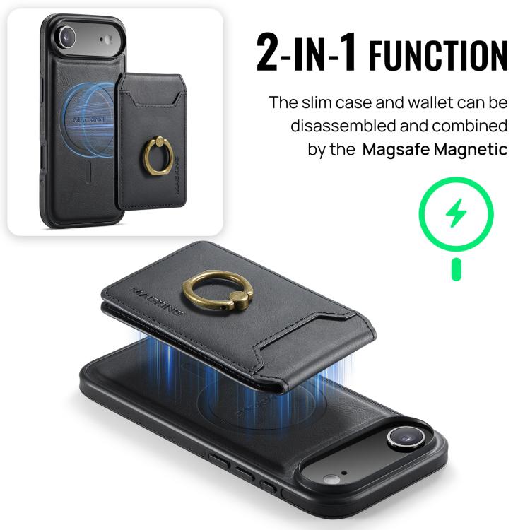 For iPhone Air MAGKING K1 MagSafe Detachable Wallet RFID Back Cover Phone Case(Black) - iPhone Air Cases by MAGKING | Online Shopping UK | buy2fix