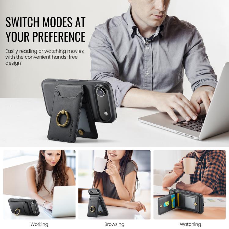 For iPhone Air MAGKING K1 MagSafe Detachable Wallet RFID Back Cover Phone Case(Black) - iPhone Air Cases by MAGKING | Online Shopping UK | buy2fix