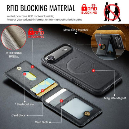 For iPhone Air MAGKING K1 MagSafe Detachable Wallet RFID Back Cover Phone Case(Black) - iPhone Air Cases by MAGKING | Online Shopping UK | buy2fix