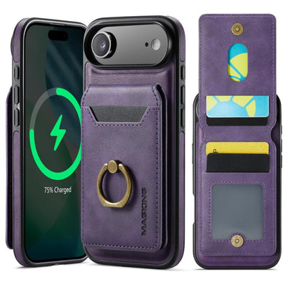 For iPhone Air MAGKING K1 MagSafe Detachable Wallet RFID Back Cover Phone Case(Purple) - iPhone Air Cases by MAGKING | Online Shopping UK | buy2fix