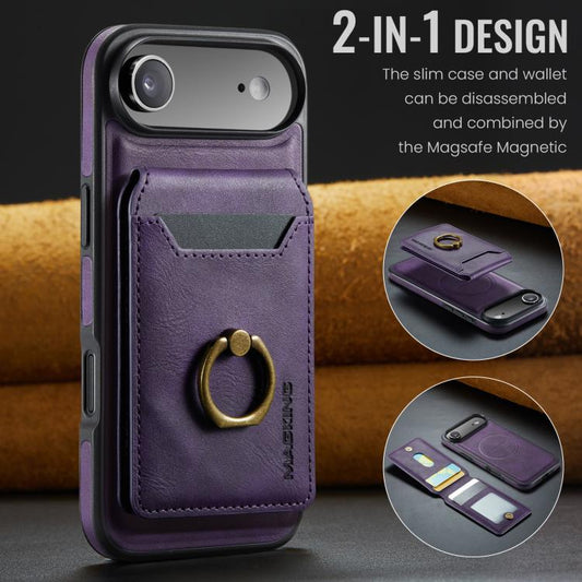 For iPhone Air MAGKING K1 MagSafe Detachable Wallet RFID Back Cover Phone Case(Purple) - iPhone Air Cases by MAGKING | Online Shopping UK | buy2fix