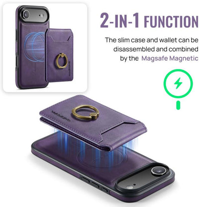 For iPhone Air MAGKING K1 MagSafe Detachable Wallet RFID Back Cover Phone Case(Purple) - iPhone Air Cases by MAGKING | Online Shopping UK | buy2fix
