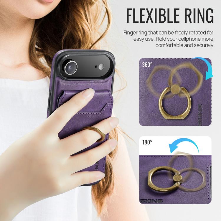 For iPhone Air MAGKING K1 MagSafe Detachable Wallet RFID Back Cover Phone Case(Purple) - iPhone Air Cases by MAGKING | Online Shopping UK | buy2fix