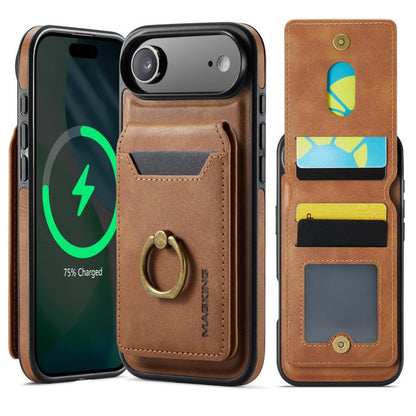 For iPhone Air MAGKING K1 MagSafe Detachable Wallet RFID Back Cover Phone Case(Brown) - iPhone Air Cases by MAGKING | Online Shopping UK | buy2fix