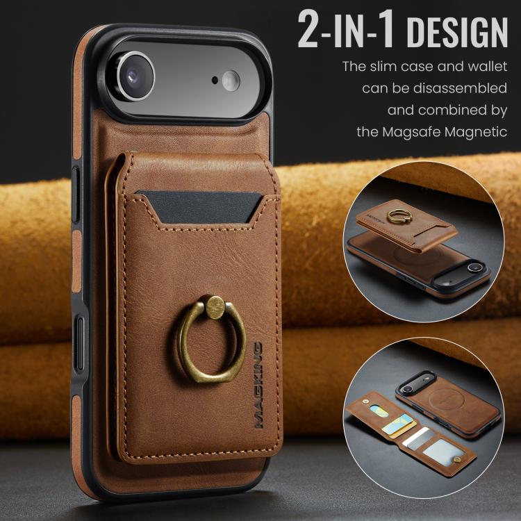 For iPhone Air MAGKING K1 MagSafe Detachable Wallet RFID Back Cover Phone Case(Brown) - iPhone Air Cases by MAGKING | Online Shopping UK | buy2fix