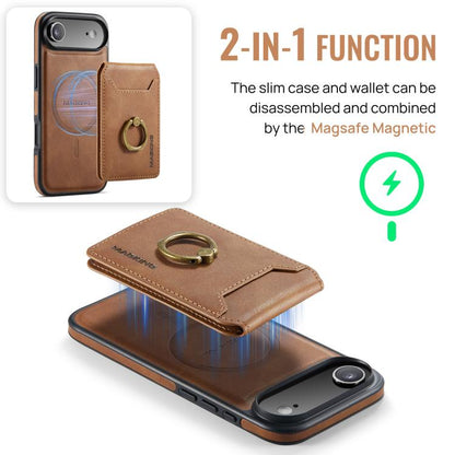 For iPhone Air MAGKING K1 MagSafe Detachable Wallet RFID Back Cover Phone Case(Brown) - iPhone Air Cases by MAGKING | Online Shopping UK | buy2fix