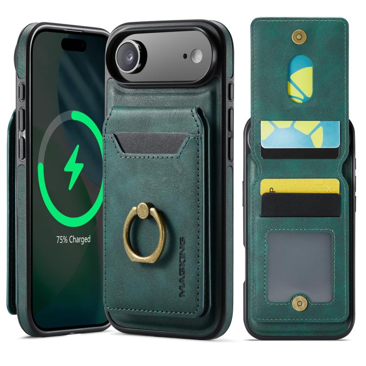 For iPhone Air MAGKING K1 MagSafe Detachable Wallet RFID Back Cover Phone Case(Green) - iPhone Air Cases by MAGKING | Online Shopping UK | buy2fix