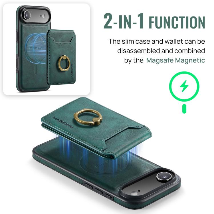 For iPhone Air MAGKING K1 MagSafe Detachable Wallet RFID Back Cover Phone Case(Green) - iPhone Air Cases by MAGKING | Online Shopping UK | buy2fix