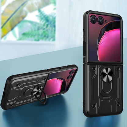 For Motorola Razr 50 Magnetic Holder TPU+PC Phone Case(Red) by buy2fix