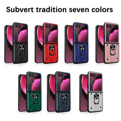 For Motorola Razr 50 Magnetic Holder TPU+PC Phone Case(Rose Gold) by buy2fix