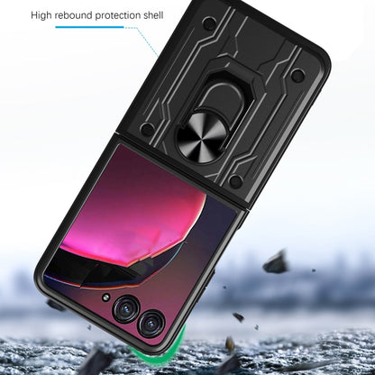 For Motorola Razr 50 Magnetic Holder TPU+PC Phone Case(White) by buy2fix