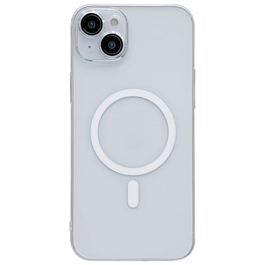 For iPhone 13 Clear PC MagSafe Phone Case with Lens Film(Transparent)