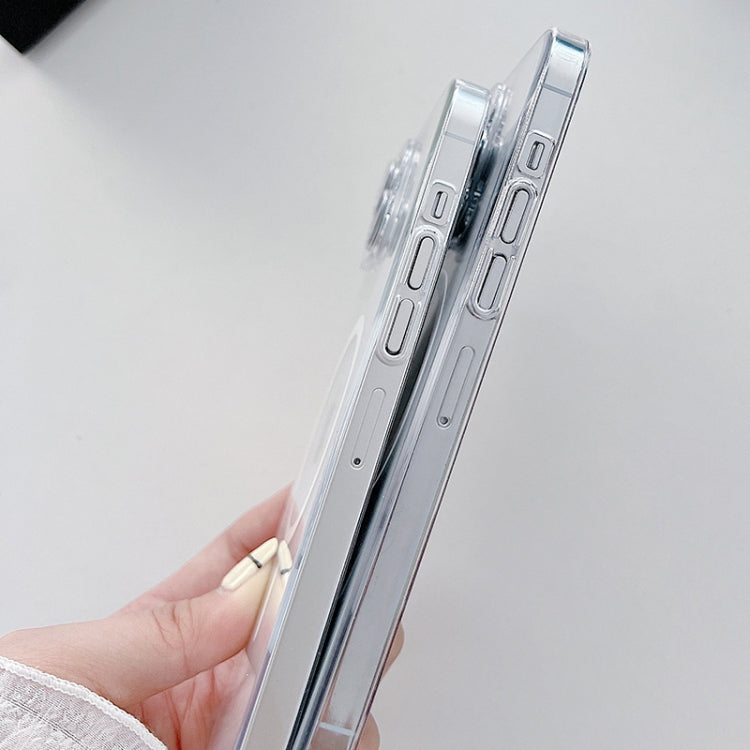 For iPhone 15 Plus Clear PC MagSafe Phone Case with Lens Film(Transparent) by buy2fix
