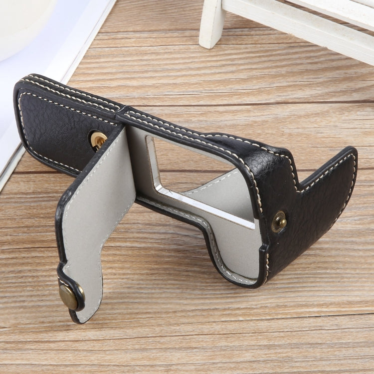 For Canon EOS 200D II / 200D Buffalo Texture PU Leather Camera Half Case Base(Black) - Half Case by buy2fix | Online Shopping UK | buy2fix