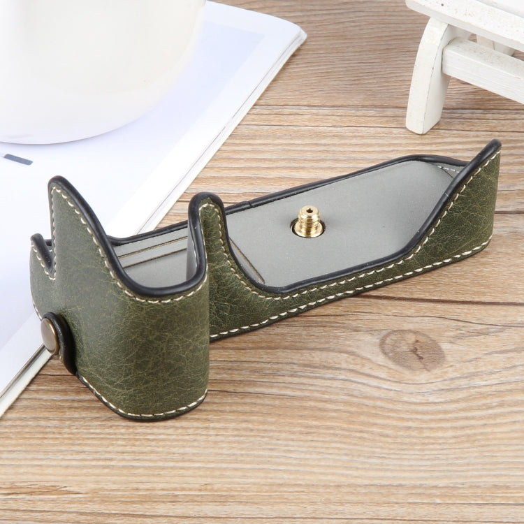 For Canon EOS 200D II / 200D Buffalo Texture PU Leather Camera Half Case Base(Green) - Half Case by buy2fix | Online Shopping UK | buy2fix