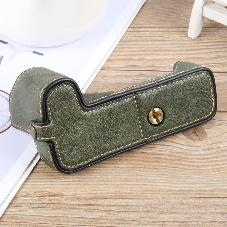 For Canon EOS 200D II / 200D Buffalo Texture PU Leather Camera Half Case Base(Green) - Half Case by buy2fix | Online Shopping UK | buy2fix