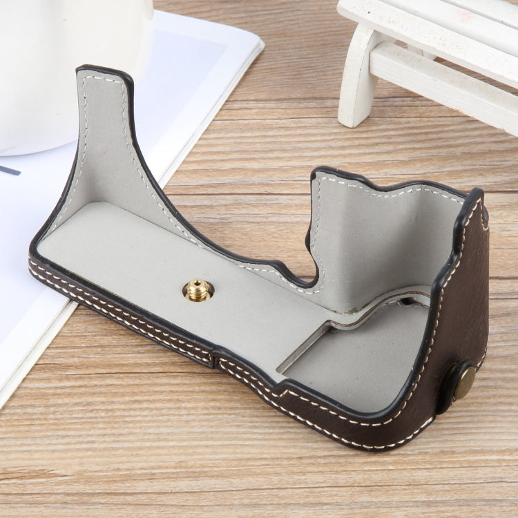 For FUJIFILM X-S20 Buffalo Texture PU Leather Camera Half Case Base(Dark Coffee) - Half Case by buy2fix | Online Shopping UK | buy2fix