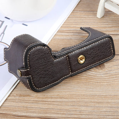 For FUJIFILM X-S20 Buffalo Texture PU Leather Camera Half Case Base(Dark Coffee) - Half Case by buy2fix | Online Shopping UK | buy2fix