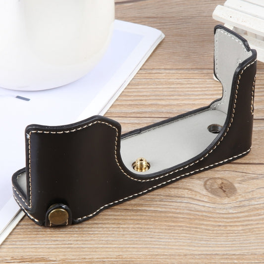 For FUJIFILM X100VI Glossy PU Leather Camera Half Case Base(Black) - Half Case by buy2fix | Online Shopping UK | buy2fix