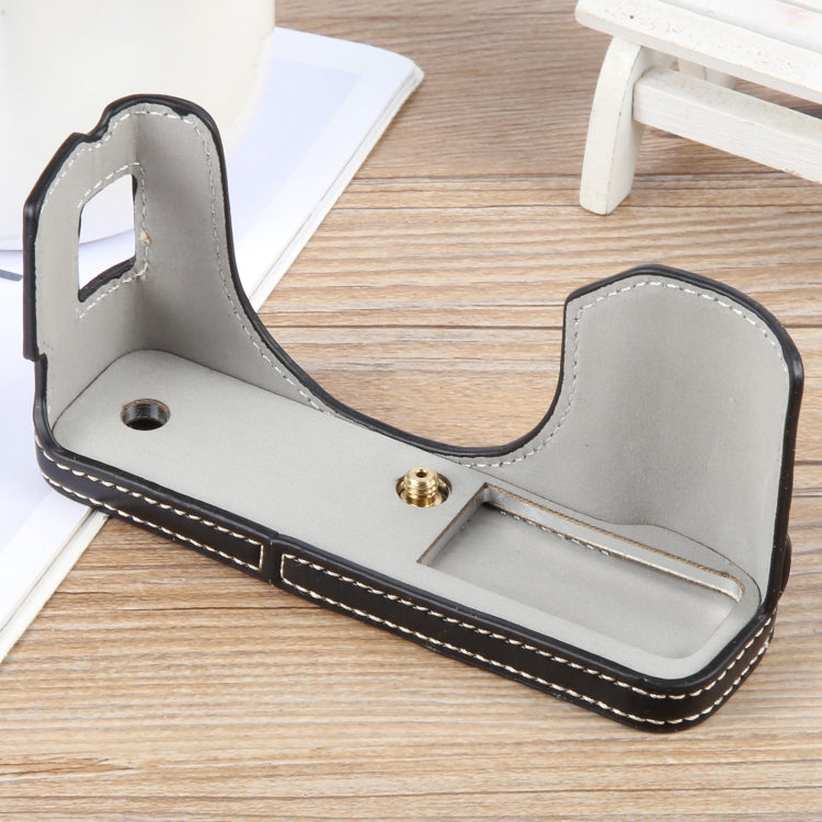 For FUJIFILM X100VI Glossy PU Leather Camera Half Case Base(Black) - Half Case by buy2fix | Online Shopping UK | buy2fix