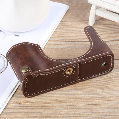 For FUJIFILM X100VI Glossy PU Leather Camera Half Case Base(Coffee) - Half Case by buy2fix | Online Shopping UK | buy2fix