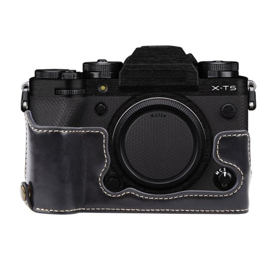 For FUJIFILM X-T5 Glossy PU Leather Camera Half Case Base(Black) - Half Case by buy2fix | Online Shopping UK | buy2fix