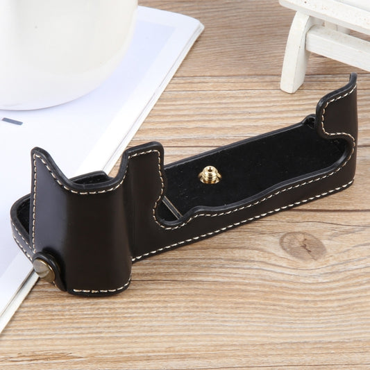 For FUJIFILM X-T5 Glossy PU Leather Camera Half Case Base(Black) - Half Case by buy2fix | Online Shopping UK | buy2fix