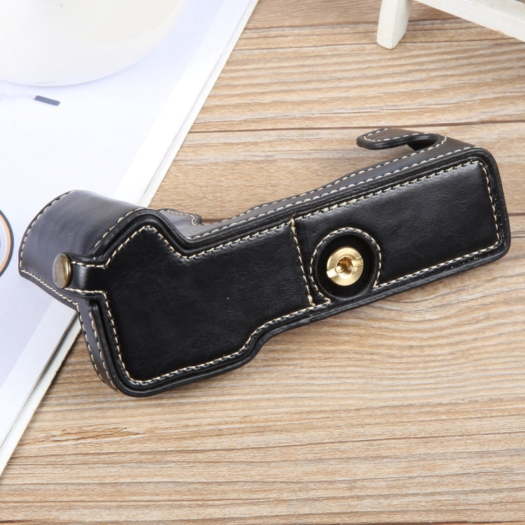 For FUJIFILM X-T5 Glossy PU Leather Camera Half Case Base(Black) - Half Case by buy2fix | Online Shopping UK | buy2fix