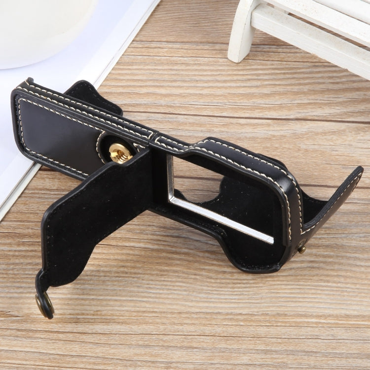 For FUJIFILM X-T5 Glossy PU Leather Camera Half Case Base(Black) - Half Case by buy2fix | Online Shopping UK | buy2fix