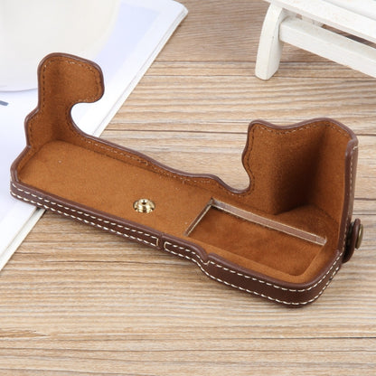 For FUJIFILM X-T5 Glossy PU Leather Camera Half Case Base(Coffee) - Half Case by buy2fix | Online Shopping UK | buy2fix