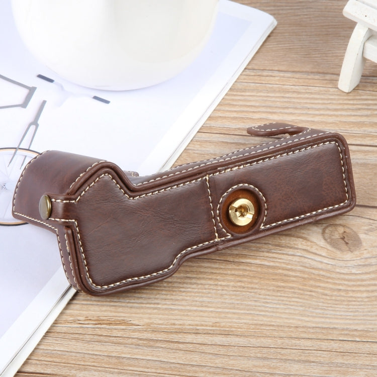 For FUJIFILM X-T5 Glossy PU Leather Camera Half Case Base(Coffee) - Half Case by buy2fix | Online Shopping UK | buy2fix