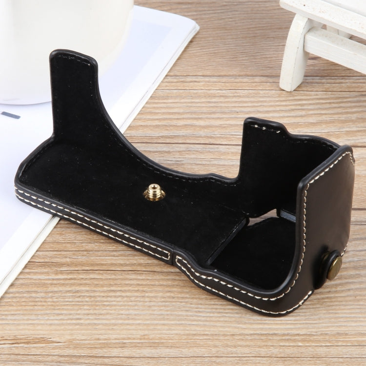 For Sony ILCE-7CM2 / Alpha 7C II Glossy PU Leather Camera Half Case Base(Black) - Half Case by buy2fix | Online Shopping UK | buy2fix