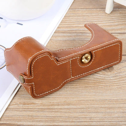 For Sony ILCE-7CM2 / Alpha 7C II Glossy PU Leather Camera Half Case Base(Brown) - Half Case by buy2fix | Online Shopping UK | buy2fix