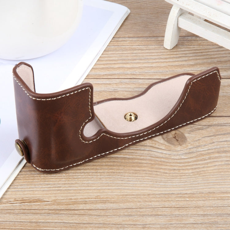 For Nikon ZFC Glossy PU Leather Camera Half Case Base(Coffee) - Half Case by buy2fix | Online Shopping UK | buy2fix