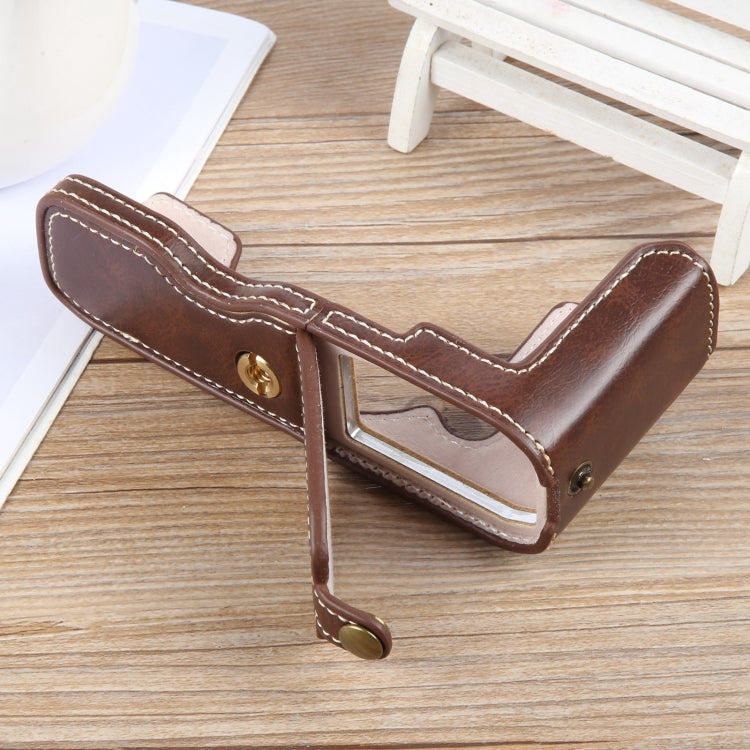 For Nikon ZFC Glossy PU Leather Camera Half Case Base(Coffee) - Half Case by buy2fix | Online Shopping UK | buy2fix